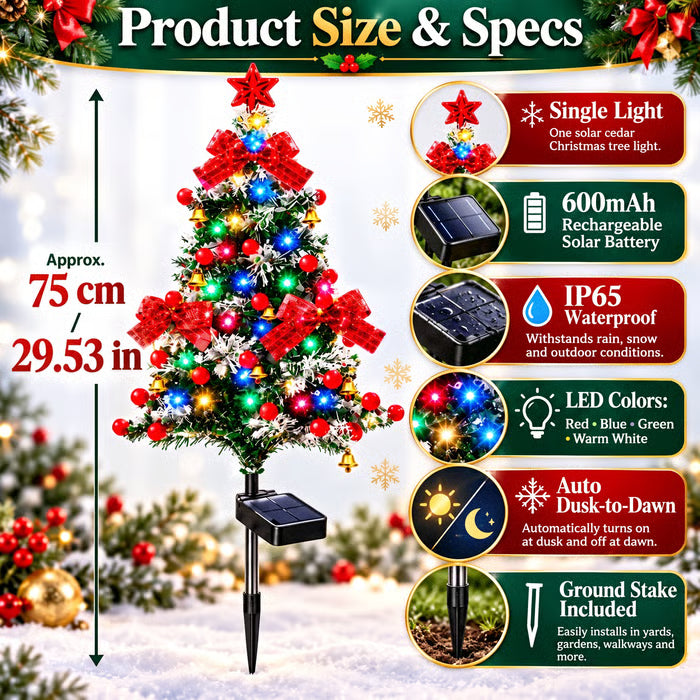 🔥HOT SALE 49% OFF🔥Solar Cedar Christmas Tree Lights | Festive Outdoor Holiday Decor