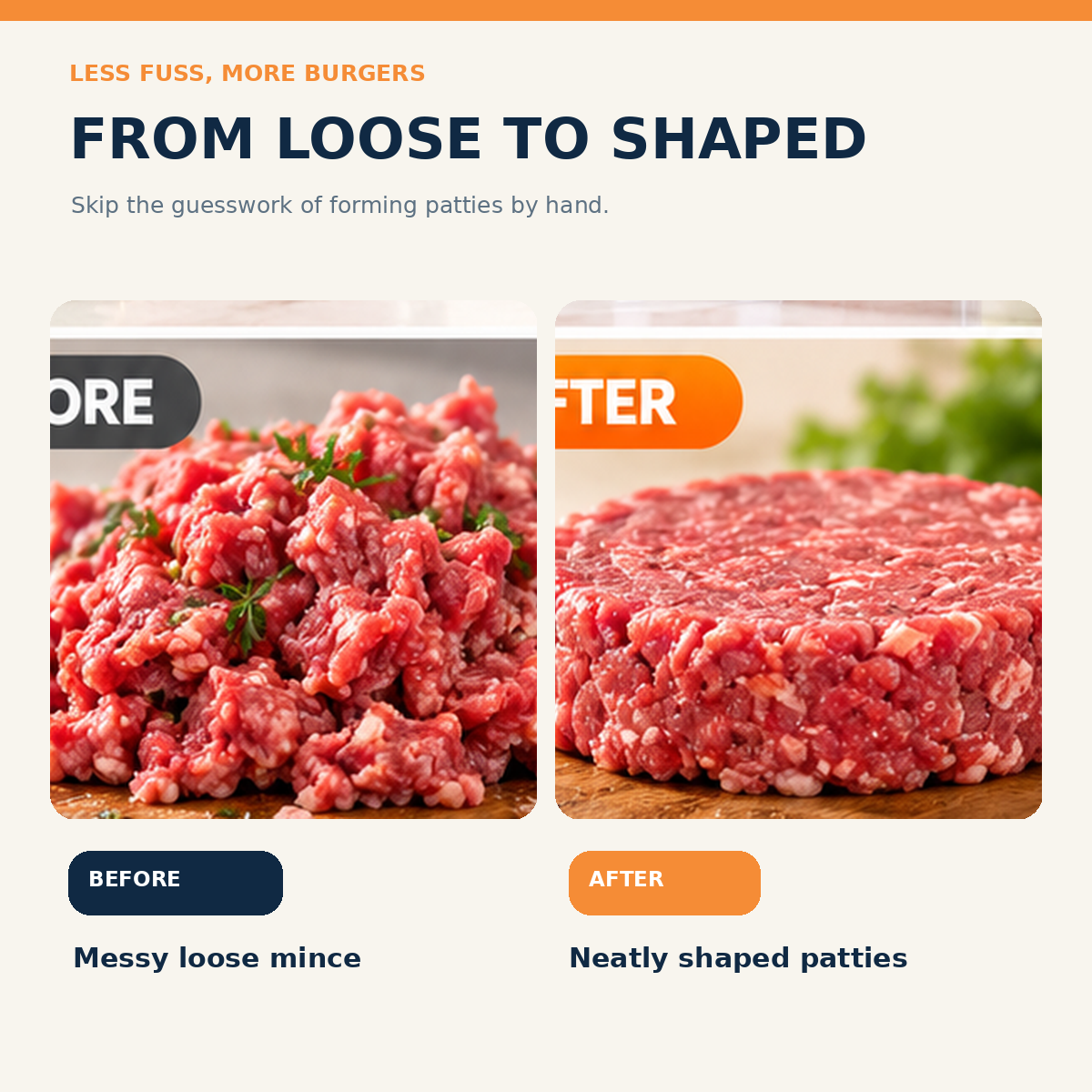 Burger Patty Press—Easily shape patties by hand🍔