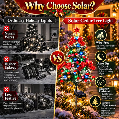 🔥HOT SALE 49% OFF🔥Solar Cedar Christmas Tree Lights | Festive Outdoor Holiday Decor