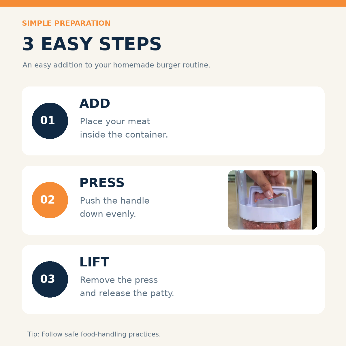 Burger Patty Press—Easily shape patties by hand🍔