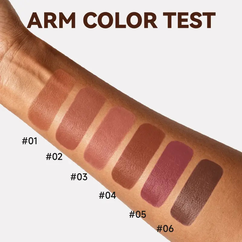 💄6pcs/set Long-lasting Matte Brown Lipstick