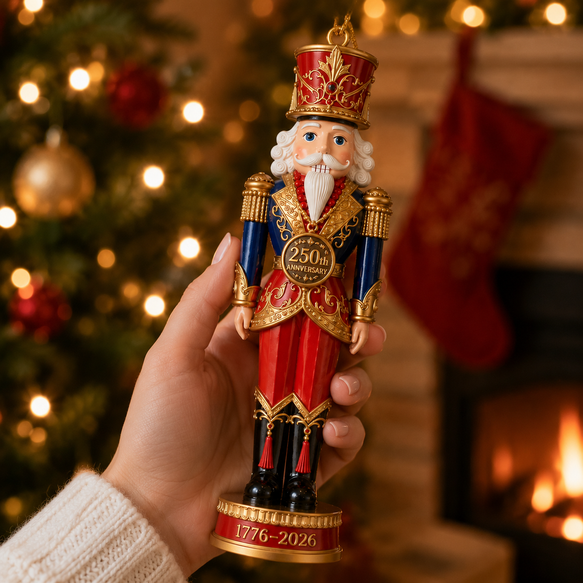 250th Anniversary Heritage Nutcracker Ornament | Patriotic 1776–2026 Christmas Gift