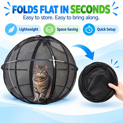 🐱🌿 FreshAir Cat Haven Cat Park – Folding Mesh Enclosure