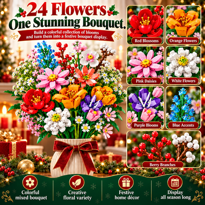 Flower Bouquet Advent Calendar – 24-Day Building Block Flower Set🌺🤭