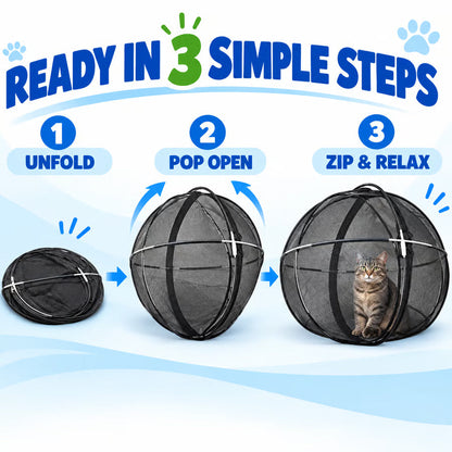 🐱🌿 FreshAir Cat Haven Cat Park – Folding Mesh Enclosure
