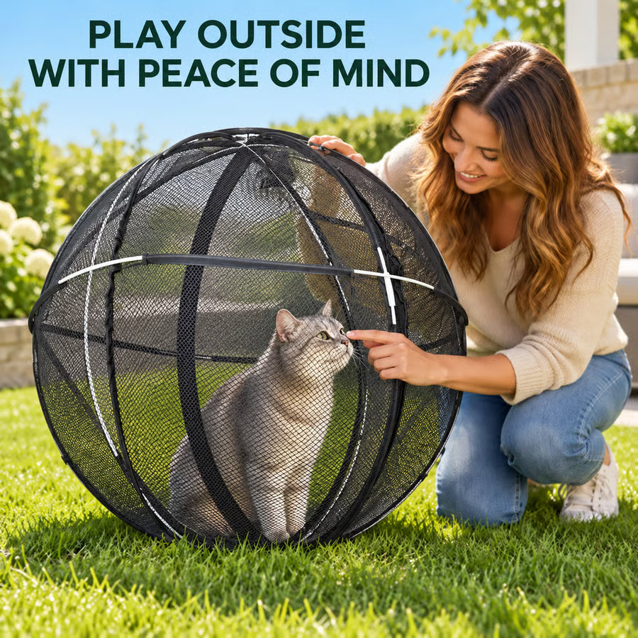 🐱🌿 FreshAir Cat Haven Cat Park – Folding Mesh Enclosure