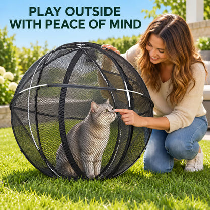 🐱🌿 FreshAir Cat Haven Cat Park – Folding Mesh Enclosure