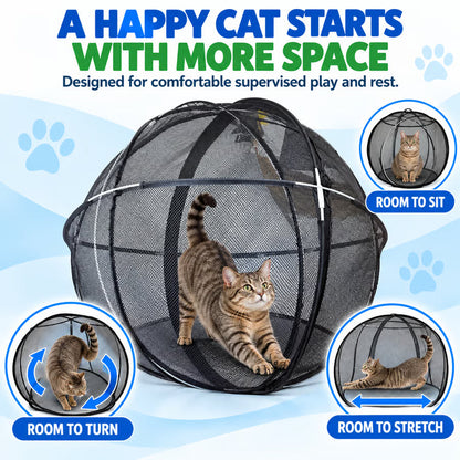 🐱🌿 FreshAir Cat Haven Cat Park – Folding Mesh Enclosure