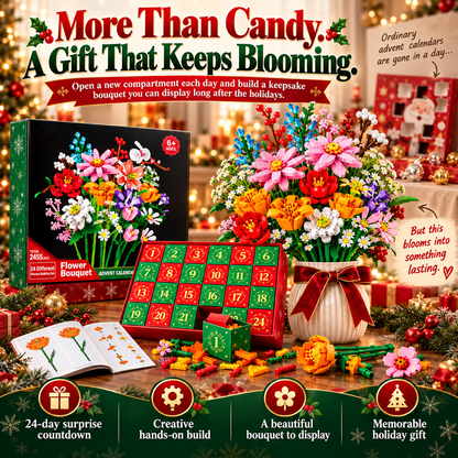 Flower Bouquet Advent Calendar – 24-Day Building Block Flower Set🌺🤭