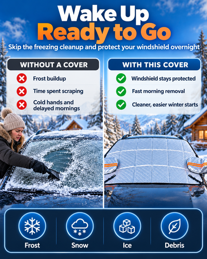 🚗All-Season Magnetic Windshield Cover – ❄️Snow, Frost & Sun Protection