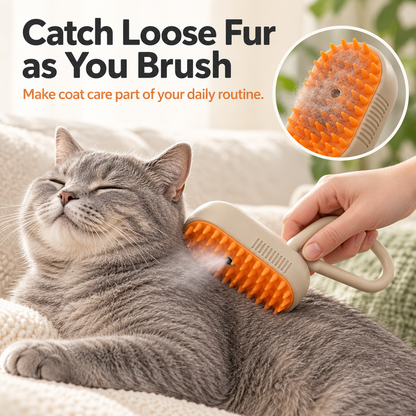 Steamy Pet Brush - 3-in-1 Grooming & Massage Comb for Cats & Dogs