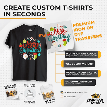 🎄 15PCS Christmas Mystery DTF Transfer Bundle 🎅🔥for T-Shirts, Totes & DIY Gifts