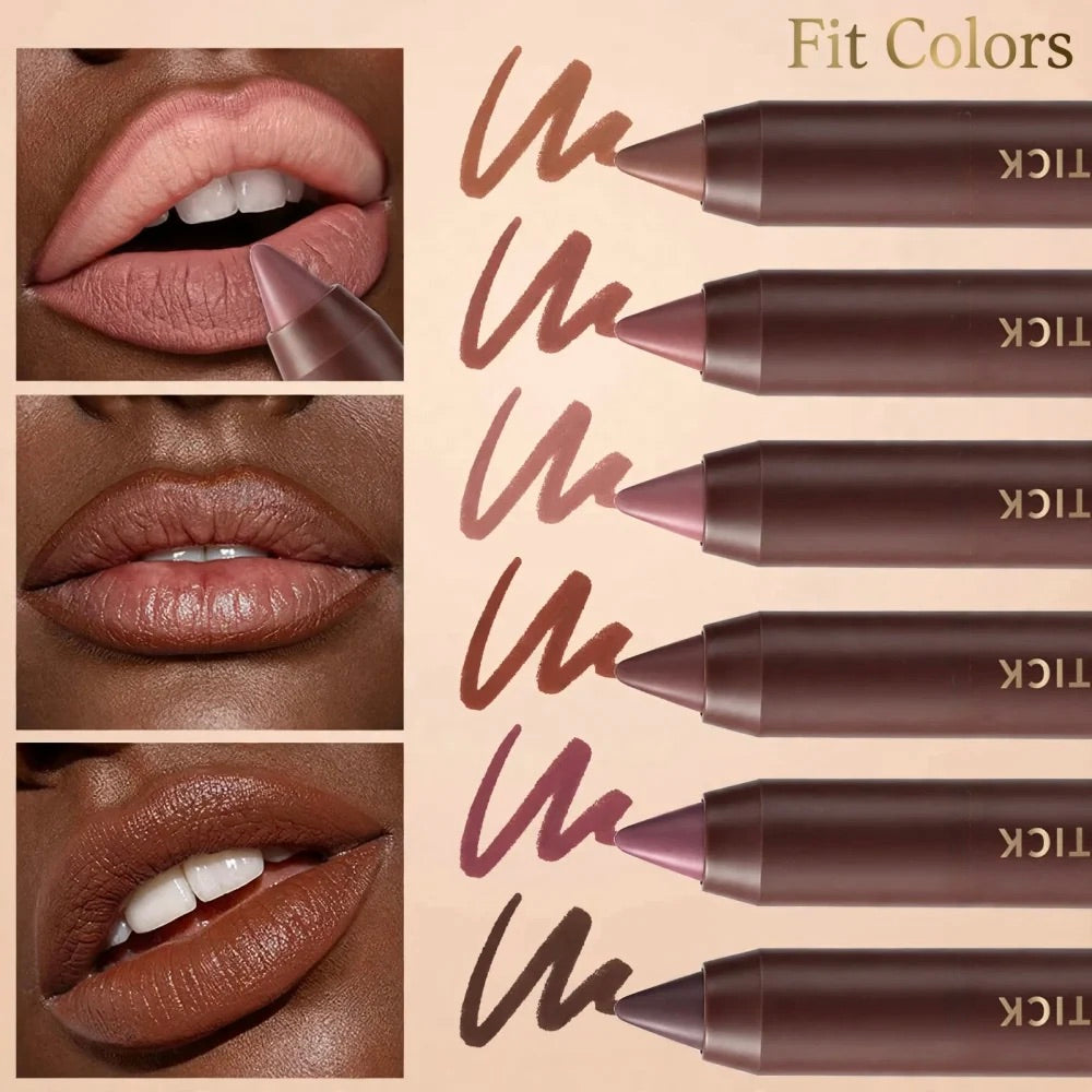 💄6pcs/set Long-lasting Matte Brown Lipstick