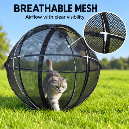 🐱🌿 FreshAir Cat Haven Cat Park – Folding Mesh Enclosure