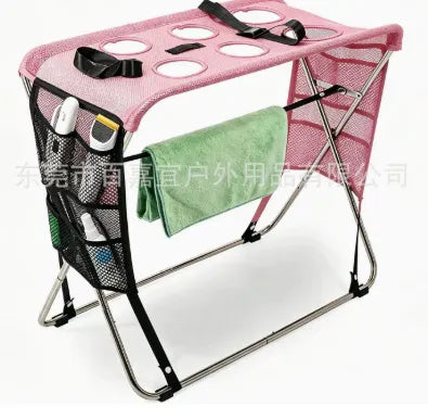 Folding Pet Grooming Hammock Quick Dry Mesh Anti-Scratch Pet Bathing Rack Multi Hole Detachable Dog Grooming Table Cat Grooming