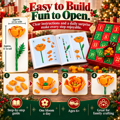 Flower Bouquet Advent Calendar – 24-Day Building Block Flower Set🌺🤭