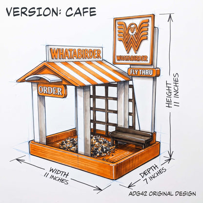 The Whatabirder Parody Bird Feeder | Classic or Cafe Style