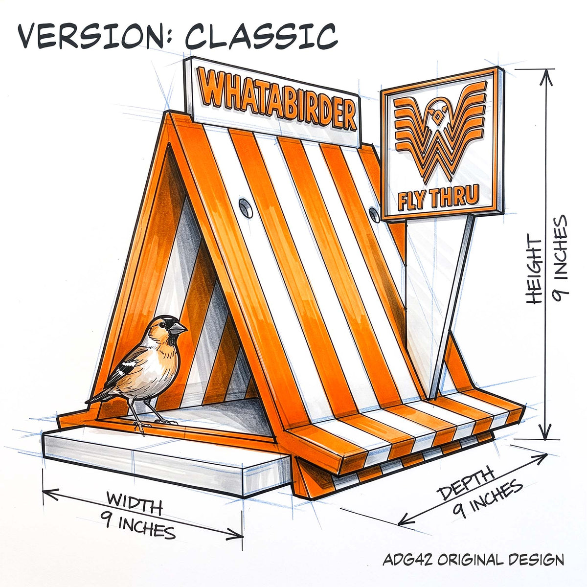 The Whatabirder Parody Bird Feeder | Classic or Cafe Style