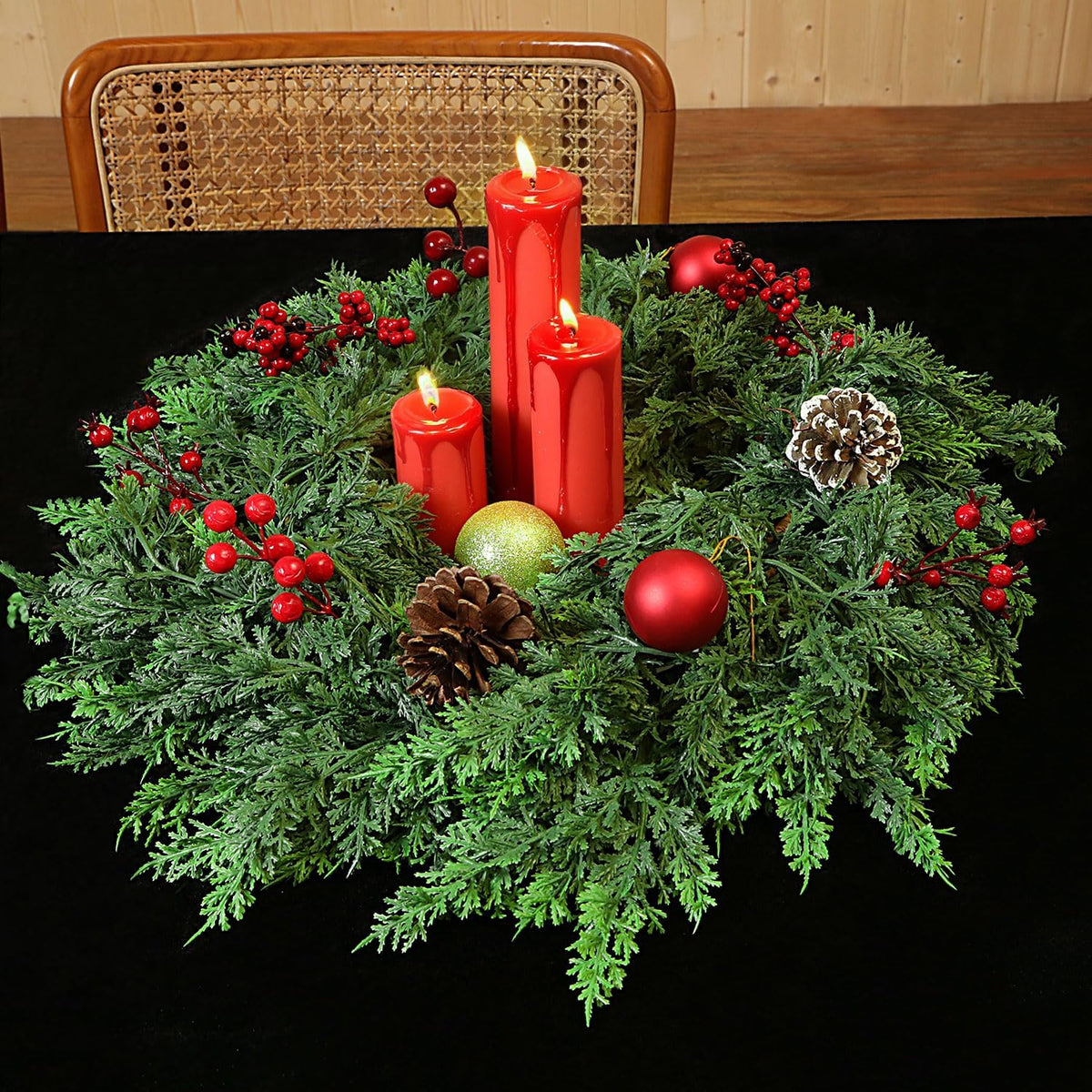 ✨LAST DAY ONLY 49% OFF🔥6 Ft 2Pcs Realistic Artificial Cedar Pine Garland