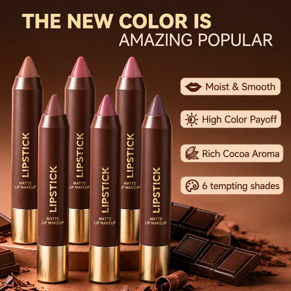 💄6pcs/set Long-lasting Matte Brown Lipstick