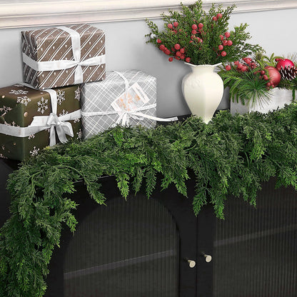✨LAST DAY ONLY 49% OFF🔥6 Ft 2Pcs Realistic Artificial Cedar Pine Garland