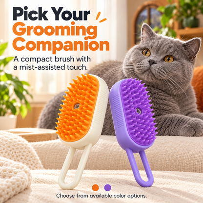 Steamy Pet Brush - 3-in-1 Grooming & Massage Comb for Cats & Dogs