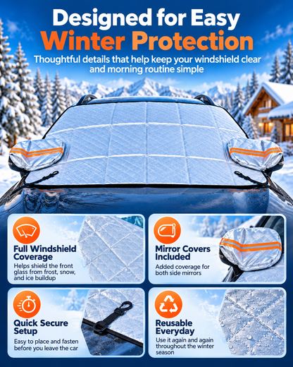 🚗All-Season Magnetic Windshield Cover – ❄️Snow, Frost & Sun Protection