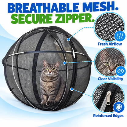 🐱🌿 FreshAir Cat Haven Cat Park – Folding Mesh Enclosure