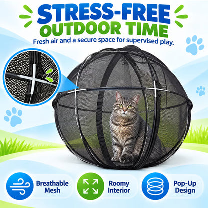 🐱🌿 FreshAir Cat Haven Cat Park – Folding Mesh Enclosure