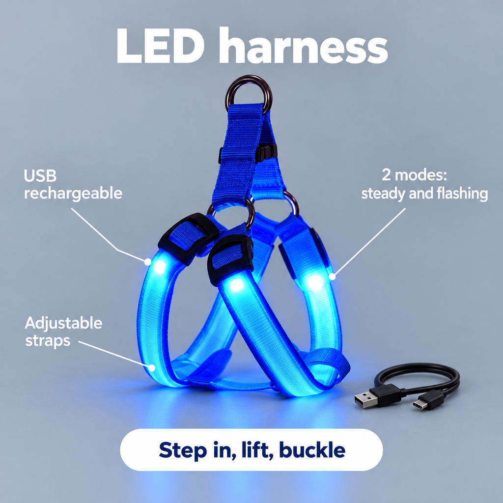 Complete LED Nighttime Walking Set for Pets