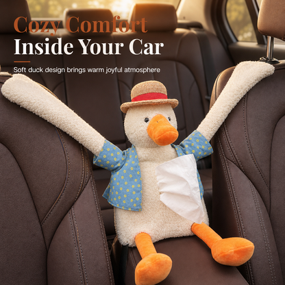 📢📢 50% OFF🧻Cute Plush Duck Car Tissue Holder – Hanging Cartoon Animal Tissue Dispenser for Car Interior Decor