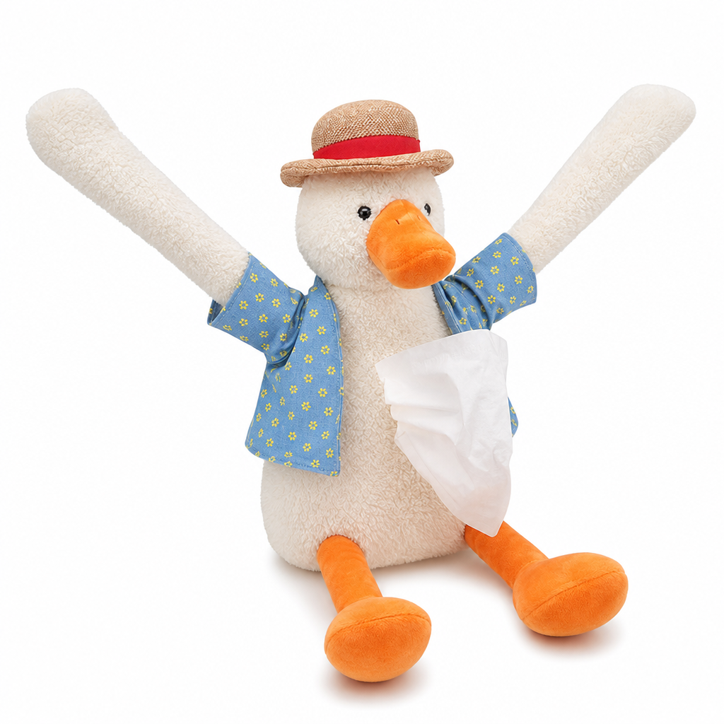 📢📢 50% OFF🧻Cute Plush Duck Car Tissue Holder – Hanging Cartoon Animal Tissue Dispenser for Car Interior Decor