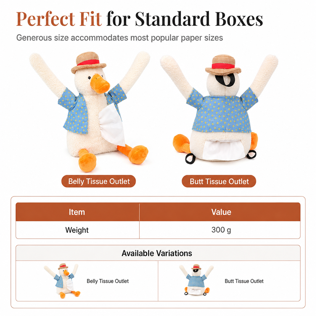 📢📢 50% OFF🧻Cute Plush Duck Car Tissue Holder – Hanging Cartoon Animal Tissue Dispenser for Car Interior Decor